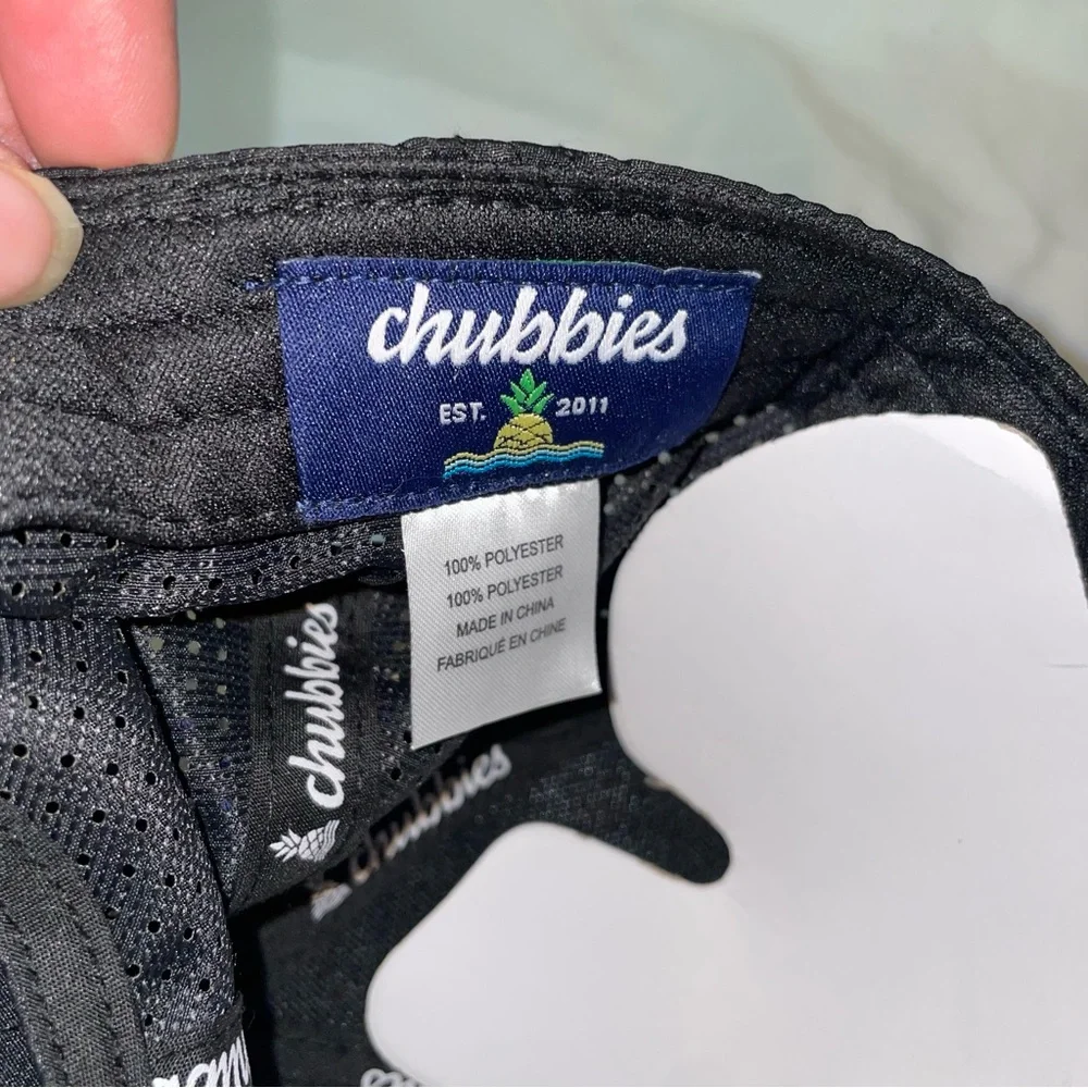 Chubbies Mens Black Performance Hat Pineapple Logo Mesh Back Adjustable Cap‎ NWT
